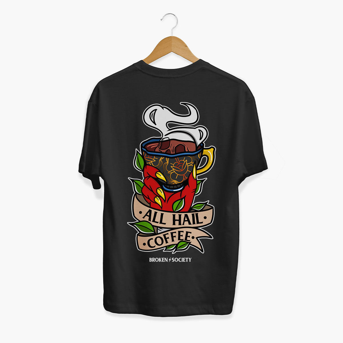 All Hail Coffee T-Shirt (Unisex)-Tattoo Clothing, Tattoo T-Shirt, EP01-Broken Society