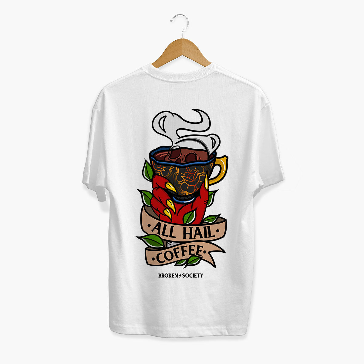 All Hail Coffee T-Shirt (Unisex)-Tattoo Clothing, Tattoo T-Shirt, EP01-Broken Society