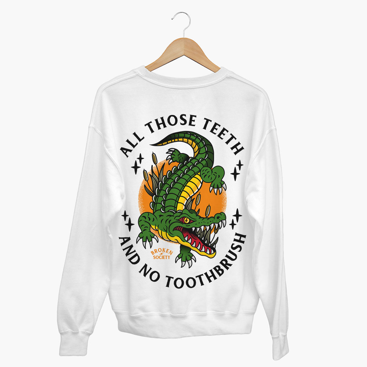 All Those Teeth Sweatshirt (Unisex)-Tattoo Clothing, Tattoo Sweatshirt, JH030-Broken Society
