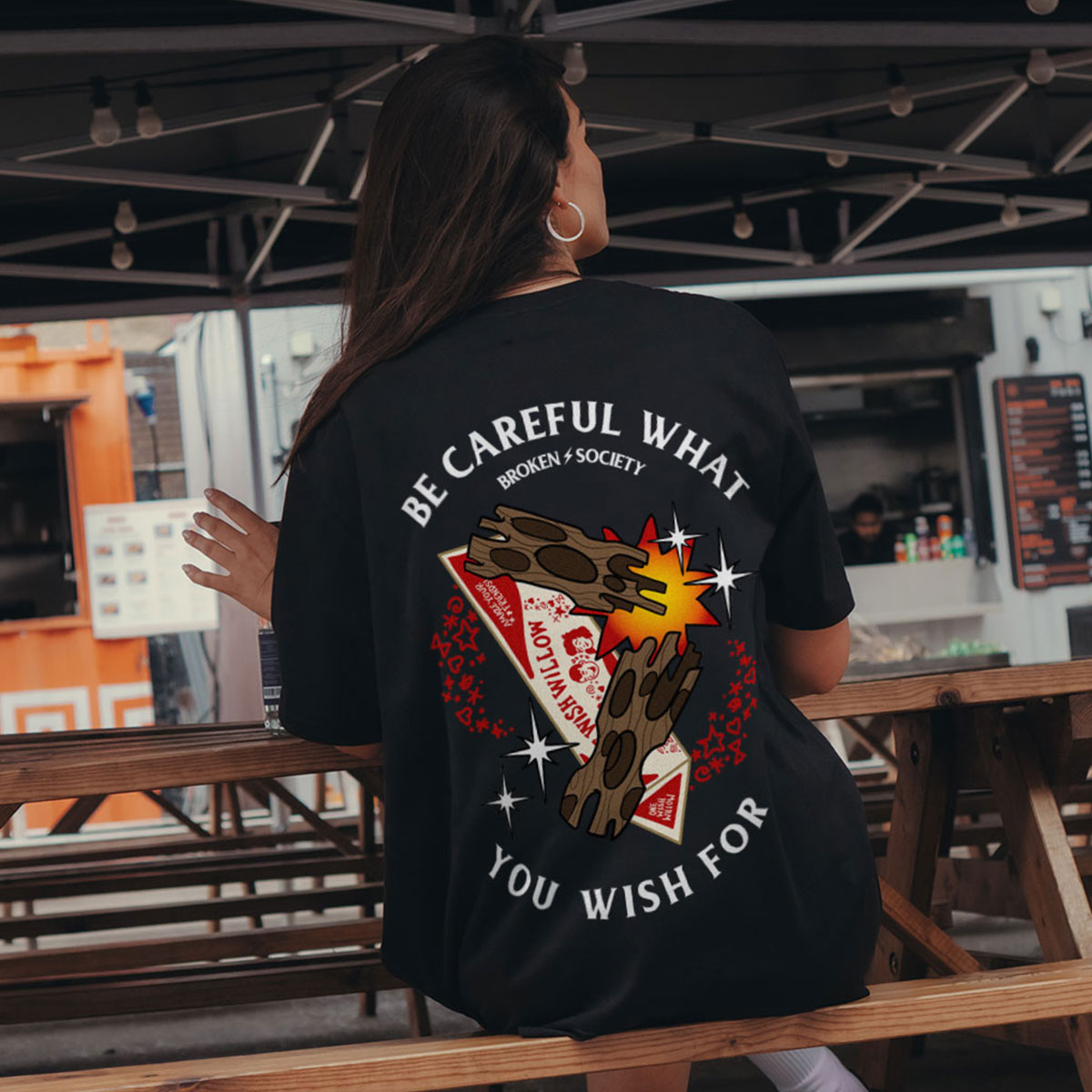 Be Careful What You Wish For T-Shirt (Unisex)-Tattoo Clothing, Tattoo T-Shirt, EP01-Broken Society
