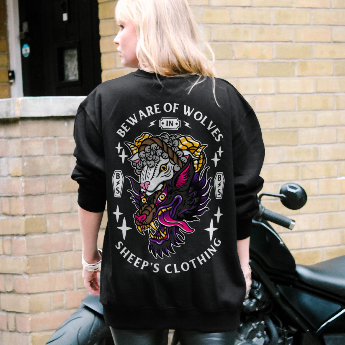 Beware Of Wolves Sweatshirt (Unisex)-Tattoo Clothing, Tattoo Sweatshirt, JH030-Broken Society