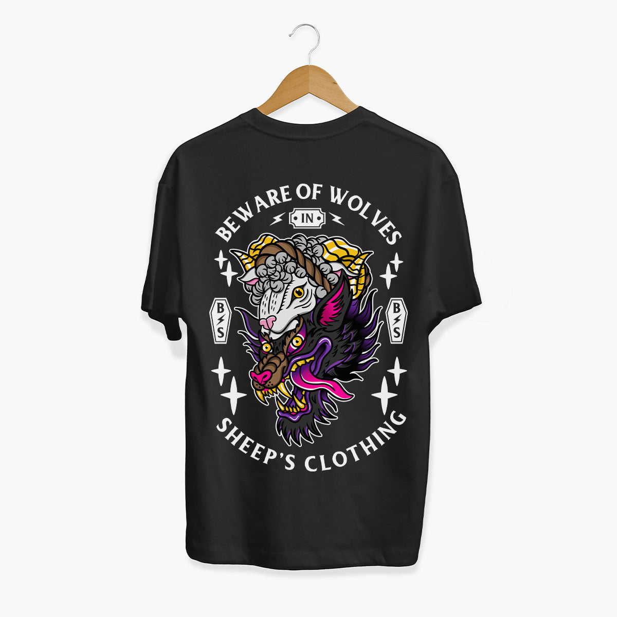 Beware Of Wolves T-Shirt (Unisex)-Tattoo Clothing, Tattoo T-Shirt, EP01-Broken Society