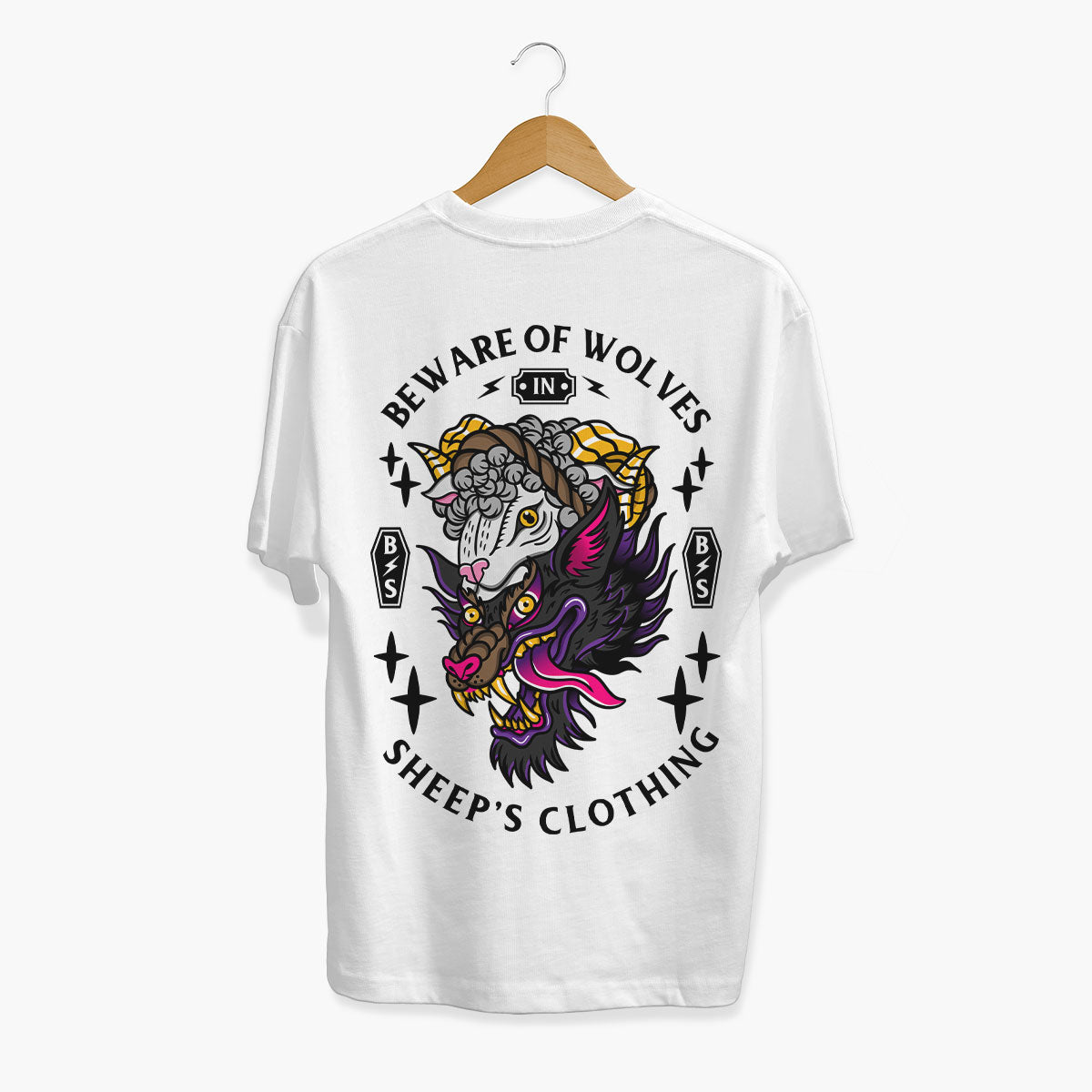 Beware Of Wolves T-Shirt (Unisex)-Tattoo Clothing, Tattoo T-Shirt, EP01-Broken Society