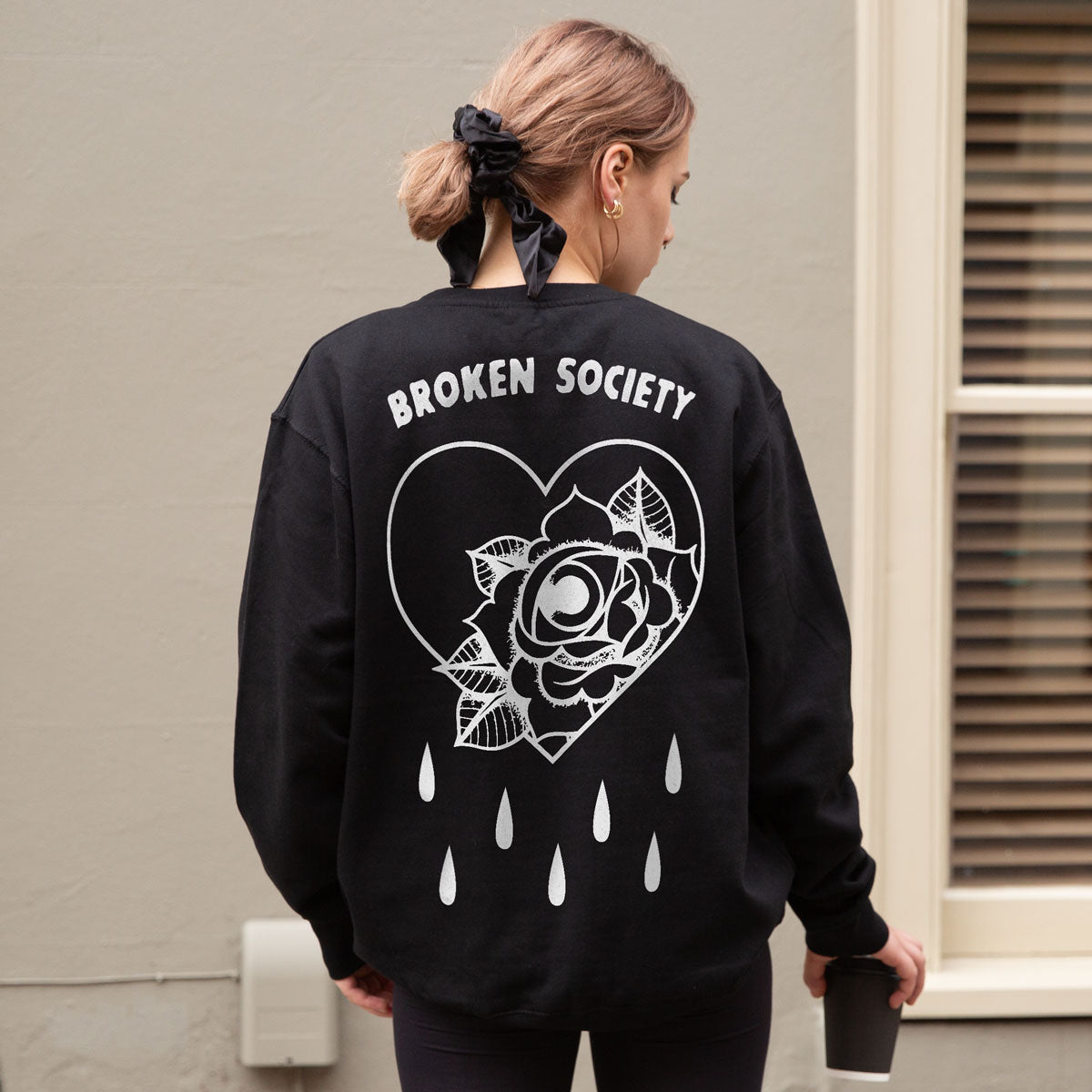 Bleeding Heart Sweatshirt (Unisex)-Tattoo Clothing, Tattoo Sweatshirt, JH030-Broken Society