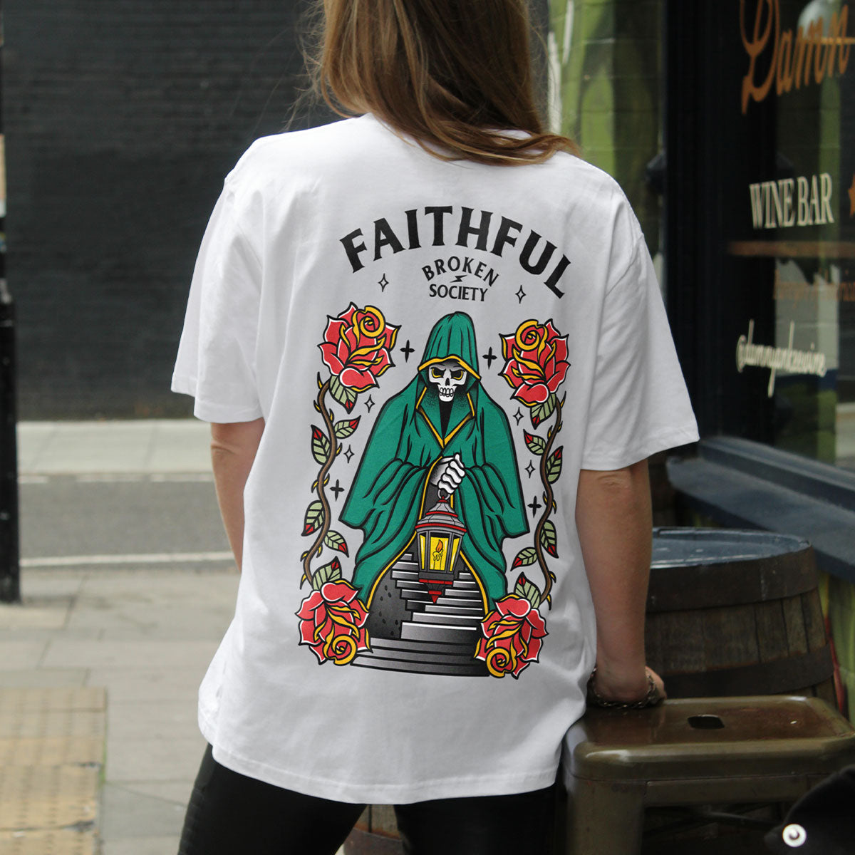 Born To Be A Faithful T-Shirt (Unisex)-Tattoo Clothing, Tattoo T-Shirt, EP01-Broken Society