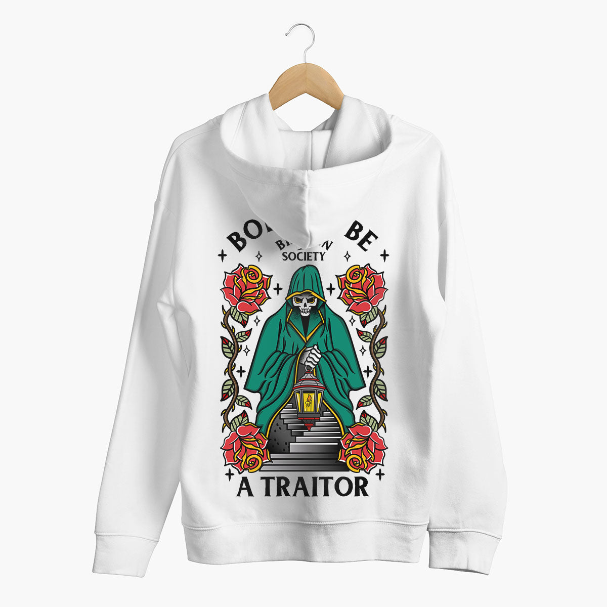Born To Be A Traitor Hoodie (Unisex)-Tattoo Clothing, Tattoo Hoodie, JH001-Broken Society