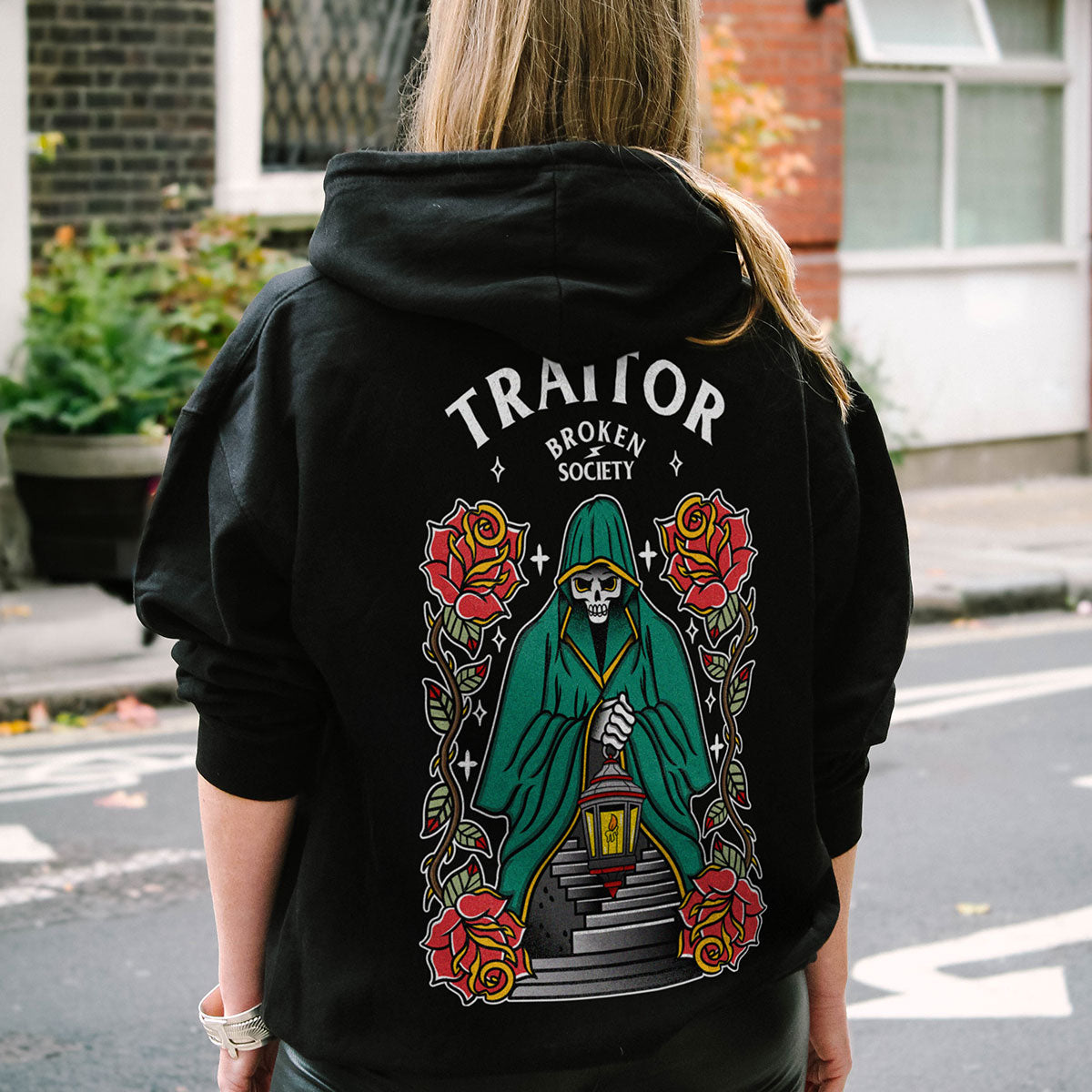 Born To Be A Traitor Hoodie (Unisex)-Tattoo Clothing, Tattoo Hoodie, JH001-Broken Society
