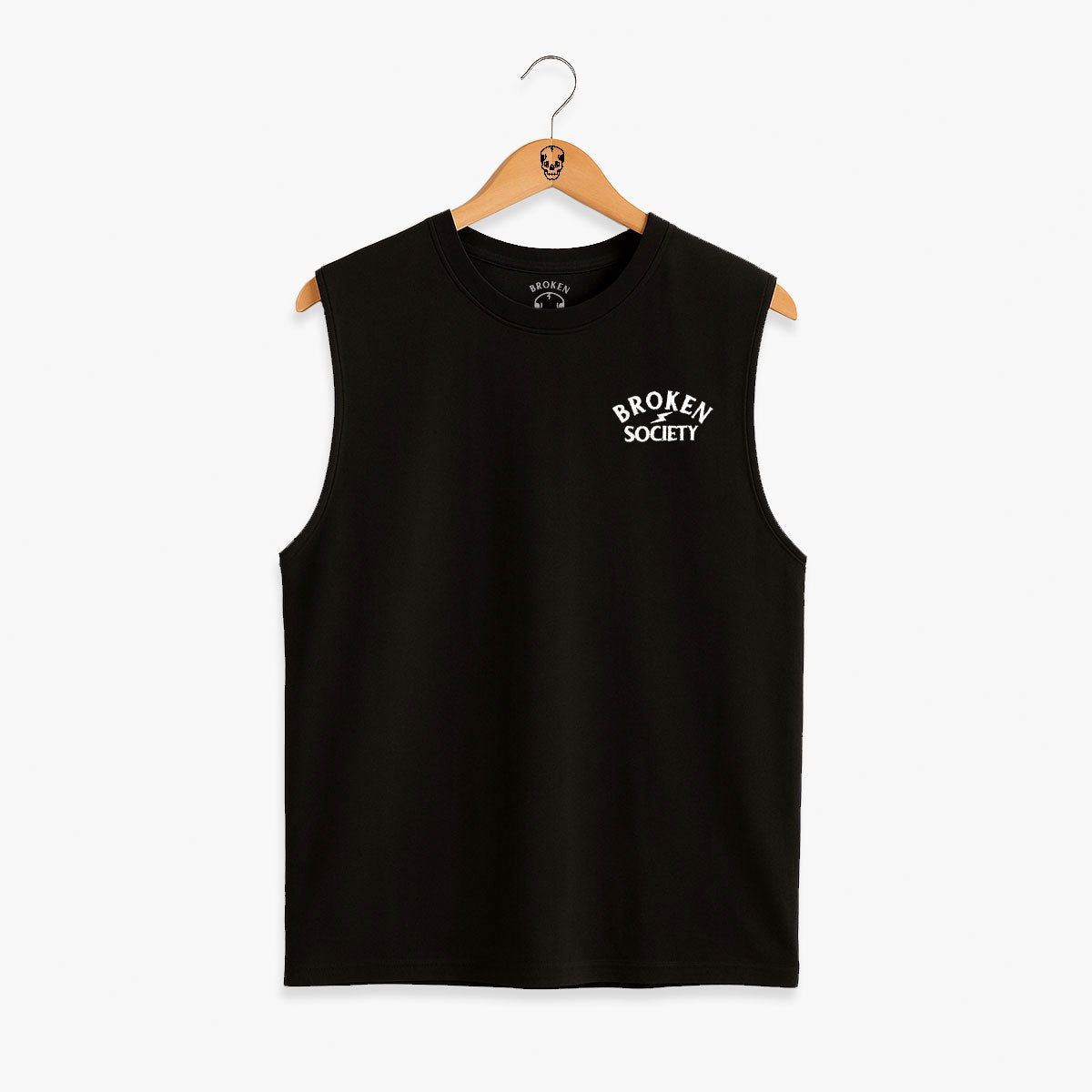 Broken Society Embroidered Sleeveless T-Shirt (Unisex)-Tattoo Clothing, Tattoo Sleeveless T-Shirt, EP01S-Broken Society