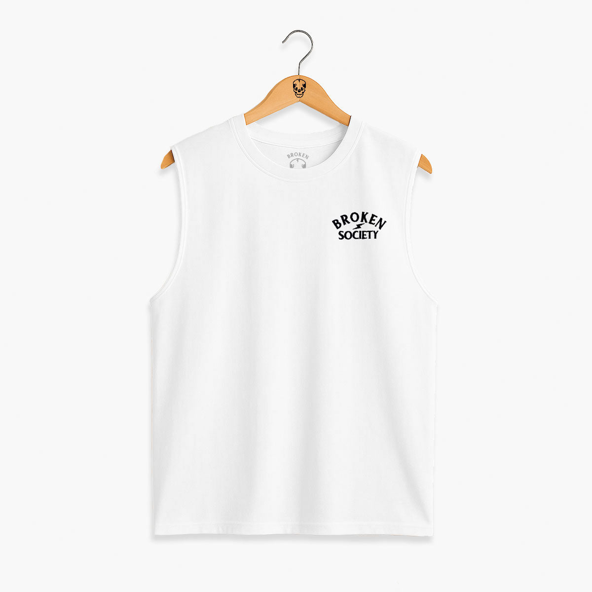 Broken Society Embroidered Sleeveless T-Shirt (Unisex)-Tattoo Clothing, Tattoo Sleeveless T-Shirt, EP01S-Broken Society