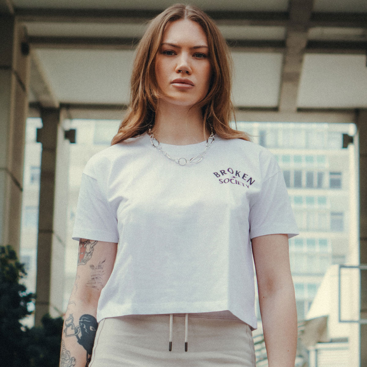 Broken Society Rose Boxy Women's Fit T-Shirt-Tattoo Clothing, Tattoo T-Shirt, EP026-Broken Society