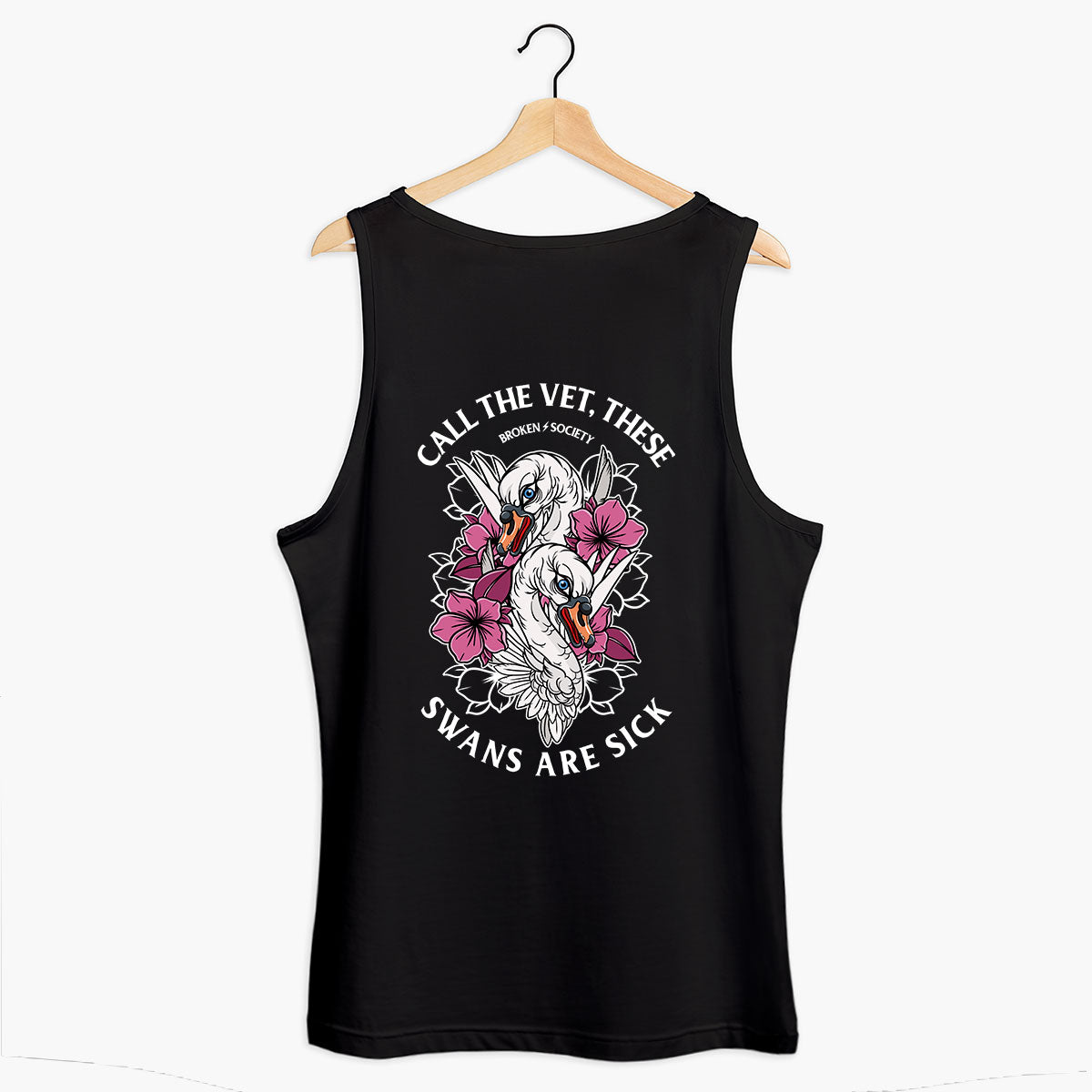 Call The Vet, These Swans Are Sick Tank (Unisex)-Tattoo Clothing, Tattoo Tank, 03980-Broken Society