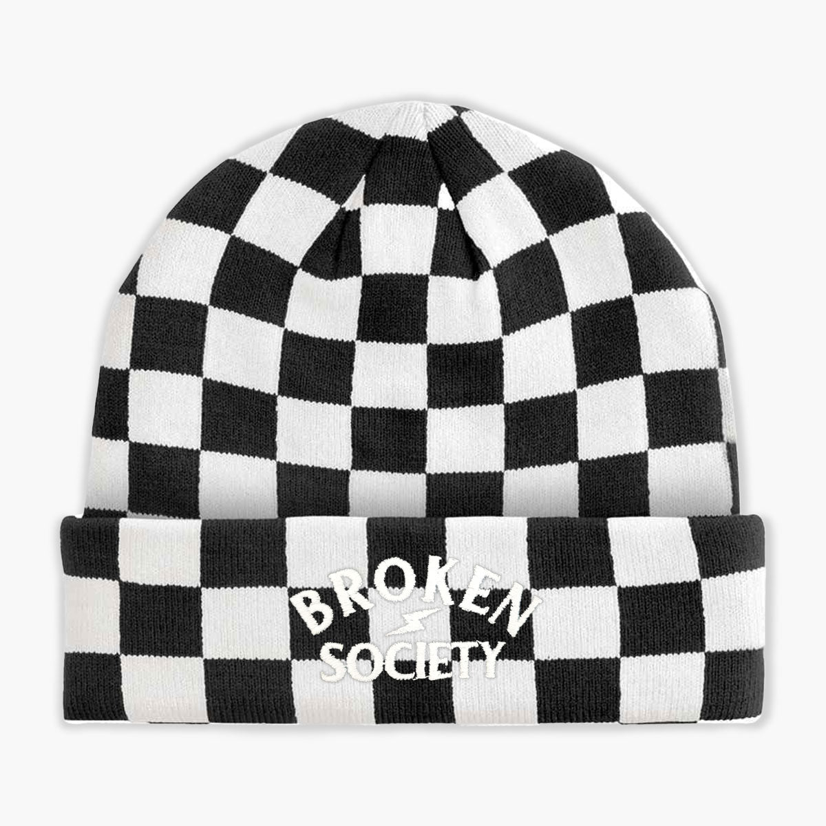 Checkerboard Beanie-Tattoo Apparel, Tattoo Accessories, Tattoo Gift, Tattoo Beanie, BB531-Broken Society