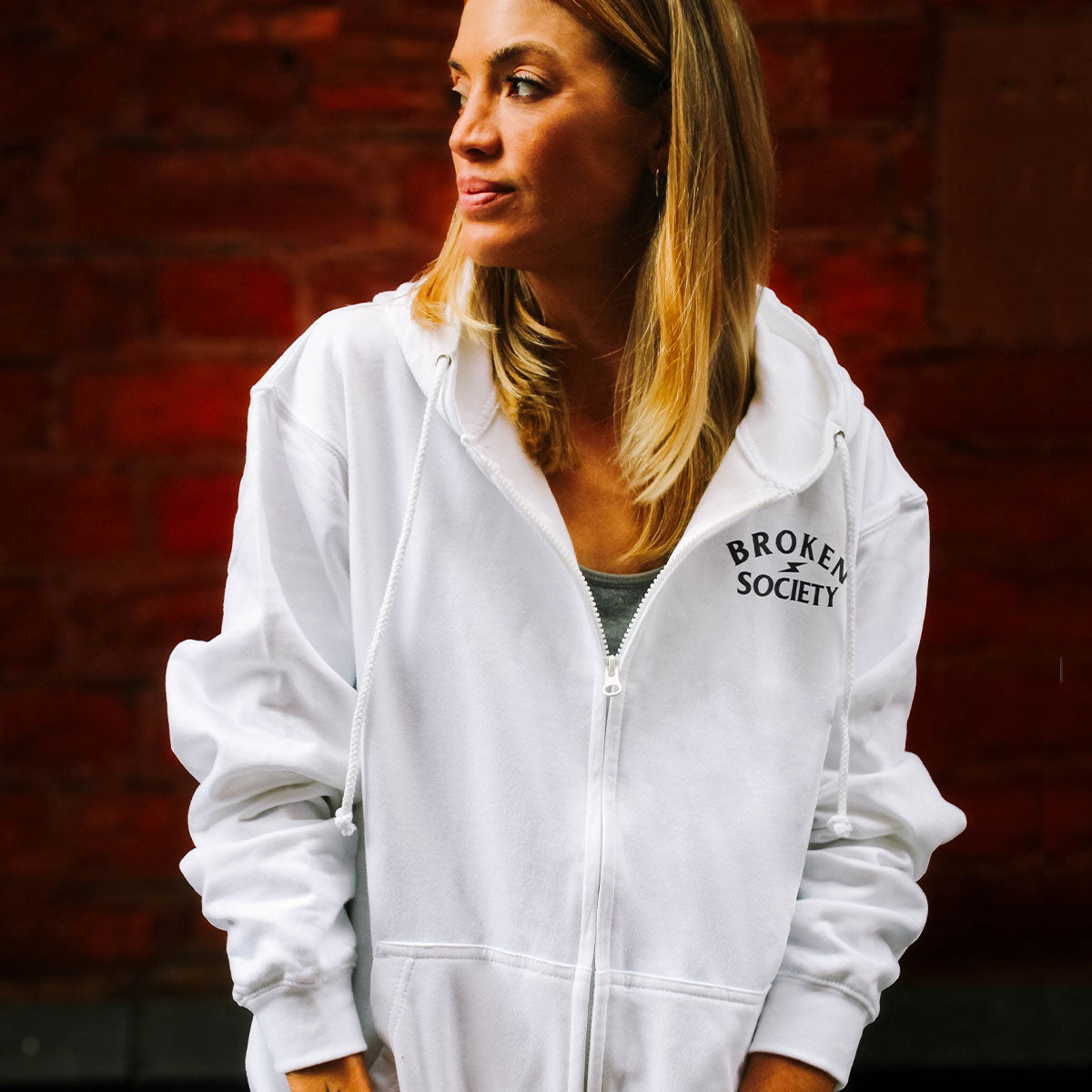 Crazy Train Zip-Up Hoodie (Unisex)-Tattoo Clothing, Tattoo Zip-Up Hoodie, JH050-Broken Society