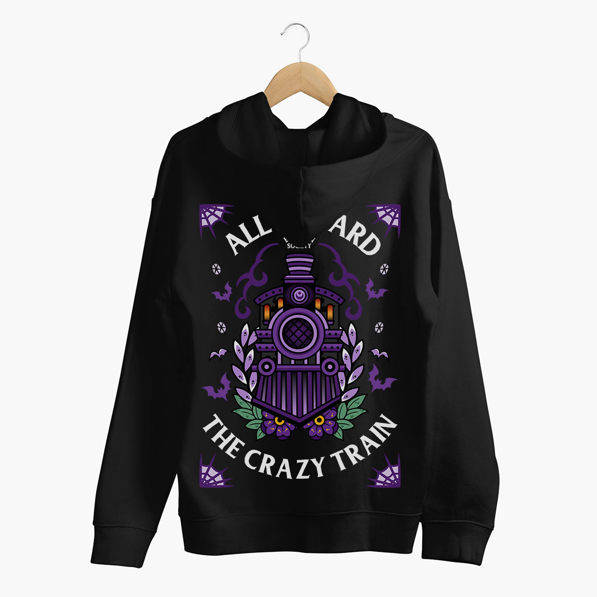Crazy Train Hoodie (Unisex)-Tattoo Clothing, Tattoo Hoodie, JH001-Broken Society