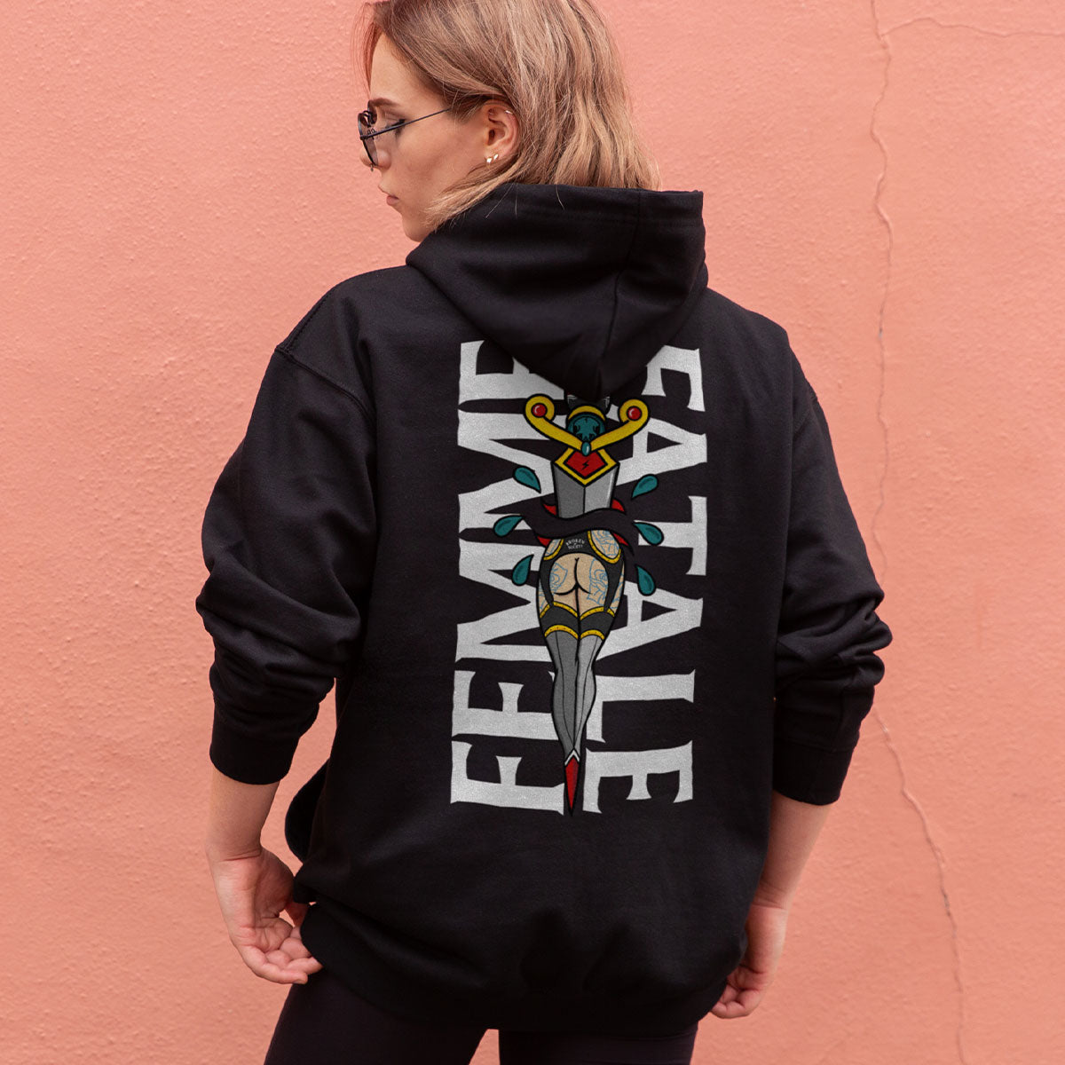 Femme Fatale Hoodie (Unisex)-Tattoo Clothing, Tattoo Hoodie, JH001-Broken Society