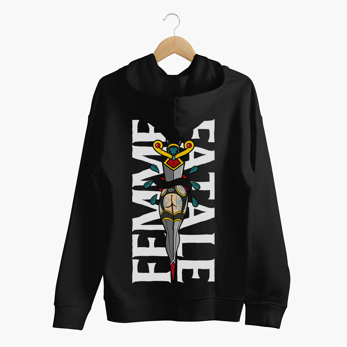 Femme Fatale Hoodie (Unisex)-Tattoo Clothing, Tattoo Hoodie, JH001-Broken Society
