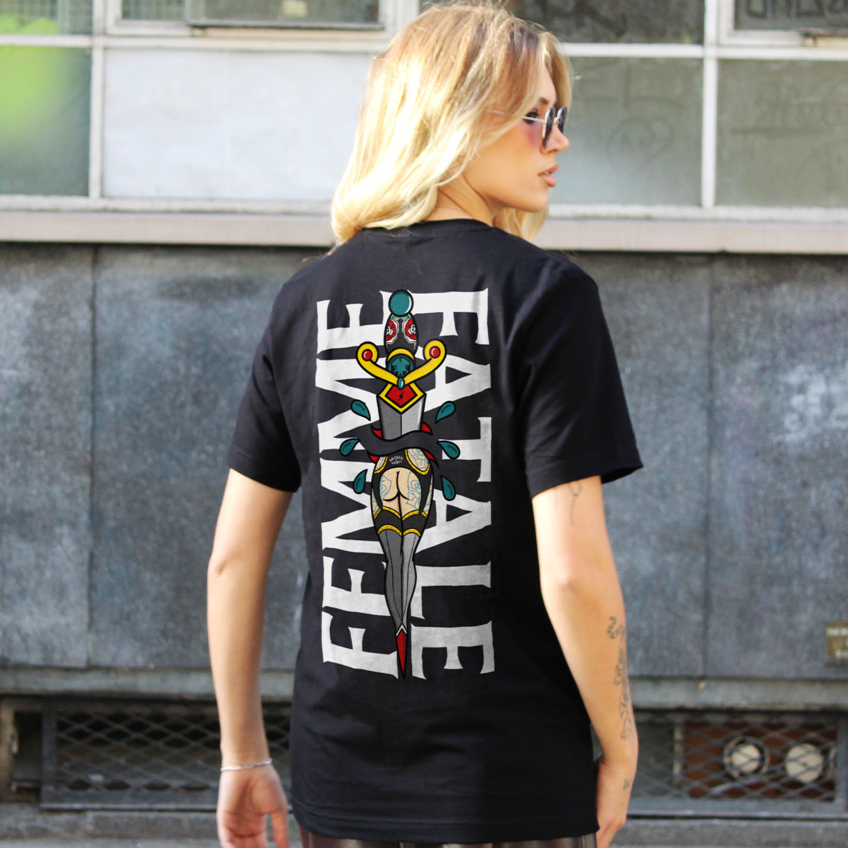 Femme Fatale T-shirt (Unisex)-Tattoo Clothing, Tattoo T-Shirt, EP01-Broken Society