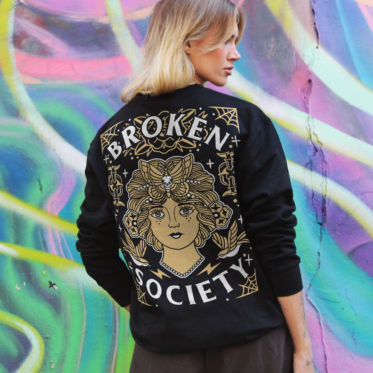 Gatsby Girl Sweatshirt (Unisex)-Tattoo Clothing, Tattoo Sweatshirt, JH030-Broken Society