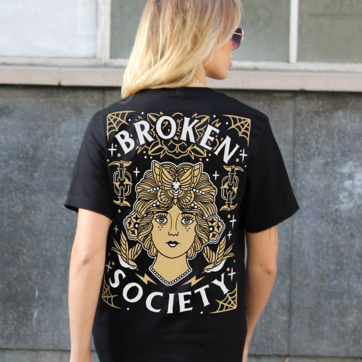 Gatsby Girl T-shirt (Unisex)-Tattoo Clothing, Tattoo T-Shirt, EP01-Broken Society