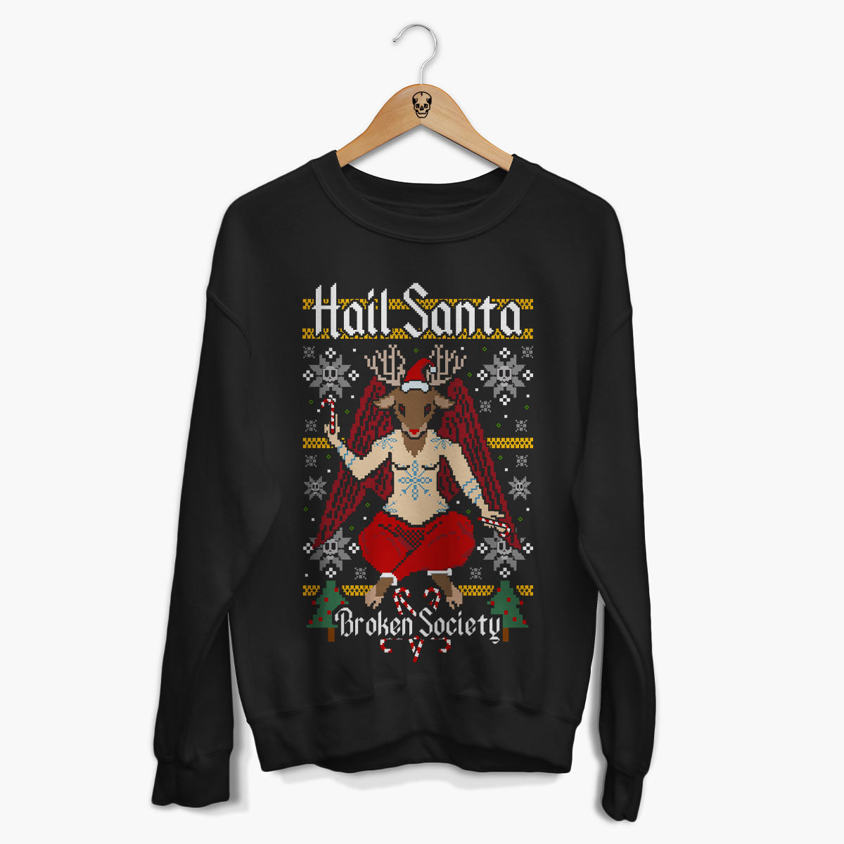 Hail Santa Christmas Jumper (Unisex)-Tattoo Clothing, Tattoo Sweatshirt, JH030-Broken Society