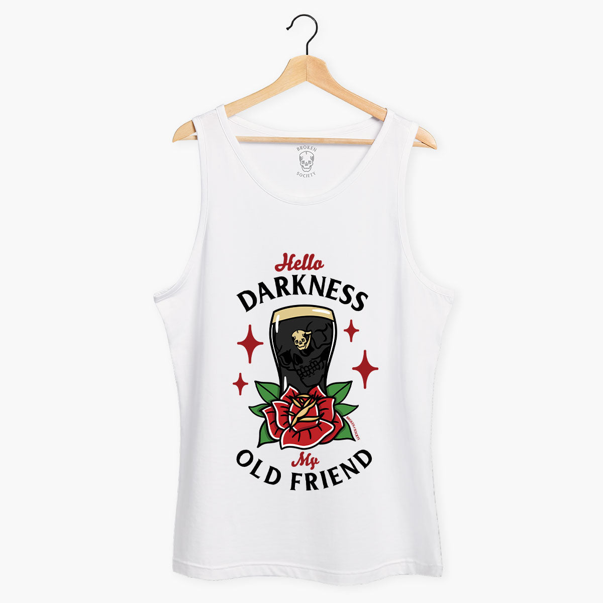 Hello Darkness Front Print Tank (Unisex)-Tattoo Clothing, Tattoo Tank, 03980-Broken Society