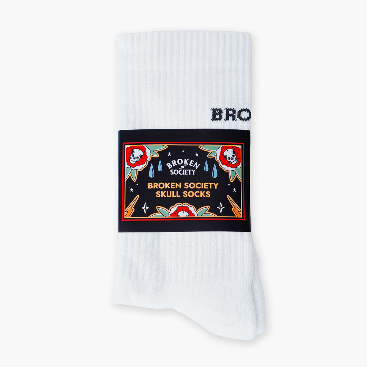 Broken Society Skull Socks (Unisex)-Tattoo Apparel, Tattoo Accessories, Tattoo Gift, Tattoo Socks-Broken Society