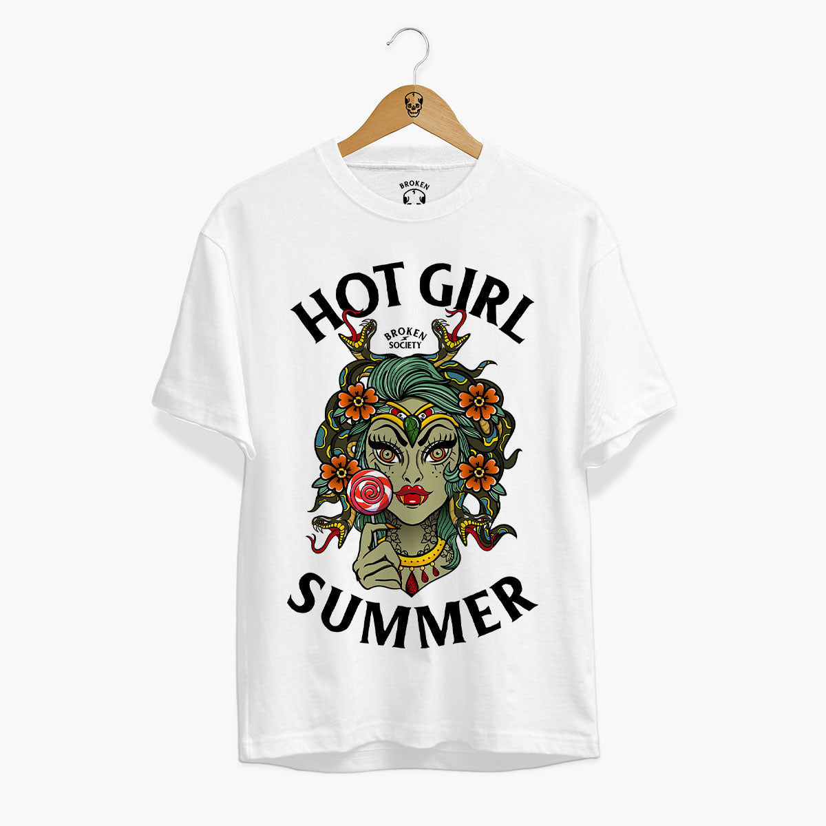 Hot Girl Summer Front Print T-Shirt (Unisex)-Tattoo Clothing, Tattoo T-Shirt, EP01-Broken Society