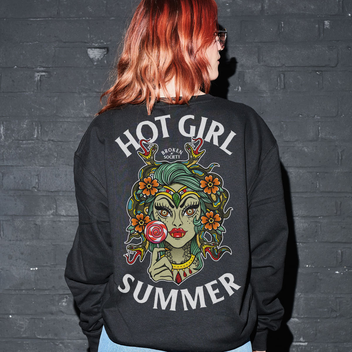 Hot Girl Summer Sweatshirt (Unisex)-Tattoo Clothing, Tattoo Sweatshirt, JH030-Broken Society