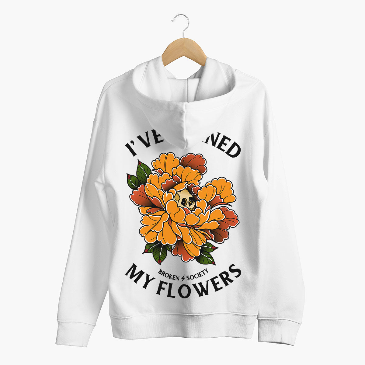 I've Earned My Flowers Hoodie (Unisex)-Tattoo Clothing, Tattoo Hoodie, JH001-Broken Society