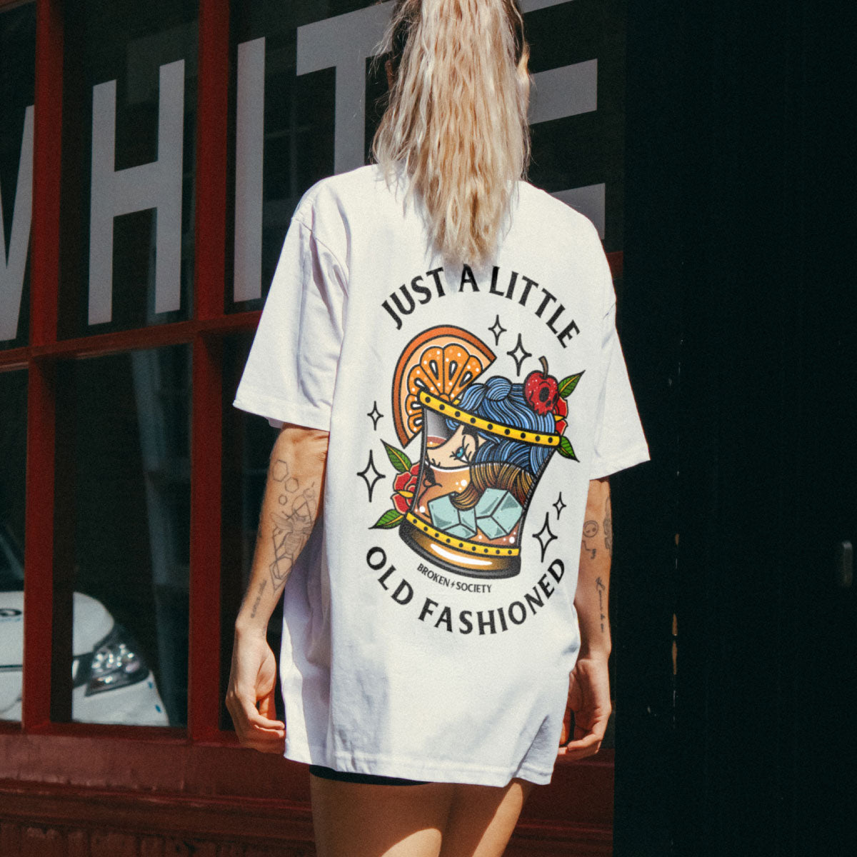 Just A Little Old Fashioned T-Shirt (Unisex)-Tattoo Clothing, Tattoo T-Shirt, EP01-Broken Society