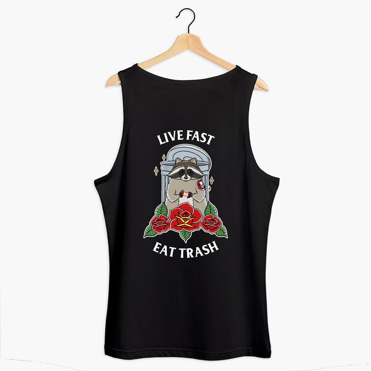 Live Fast Eat Trash Tank (Unisex)-Tattoo Clothing, Tattoo Tank, 03980-Broken Society