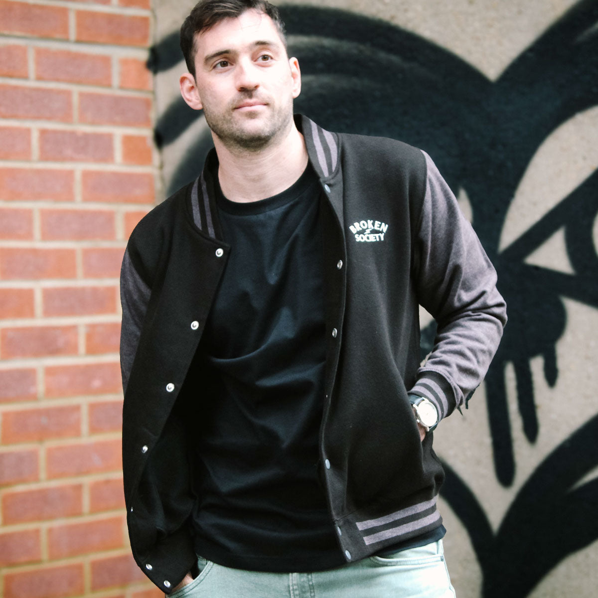 Logo Bomber Jacket (Unisex)-Tattoo Clothing, Tattoo Bomber Jacket, JH043-Broken Society