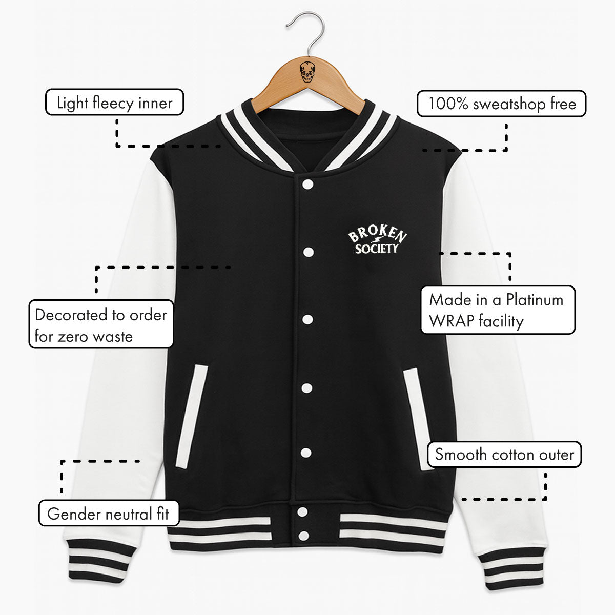 Logo Bomber Jacket (Unisex)-Tattoo Clothing, Tattoo Bomber Jacket, JH043-Broken Society