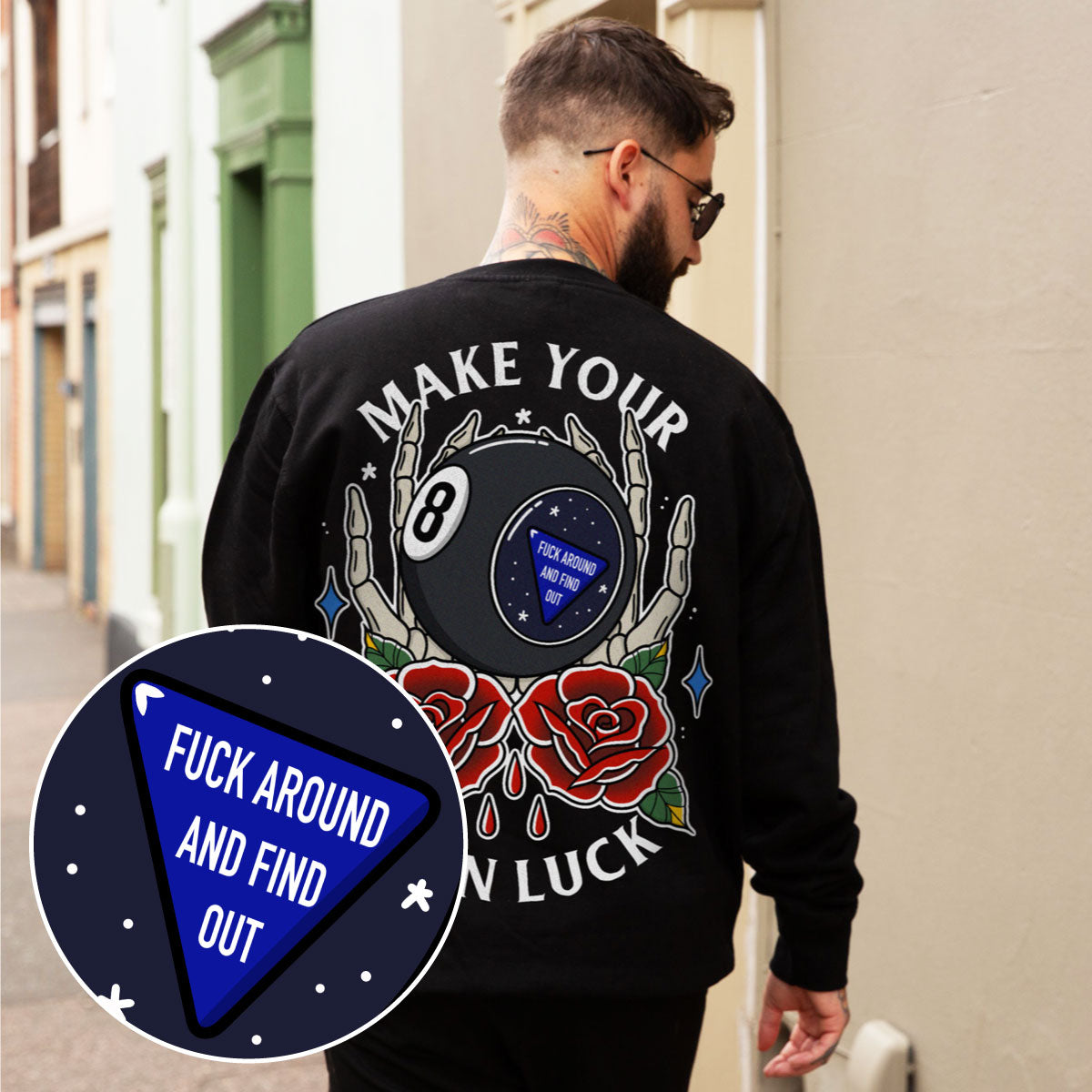 Magic 8 Ball Sweatshirt (Unisex)-Tattoo Clothing, Tattoo Sweatshirt, JH030-Broken Society