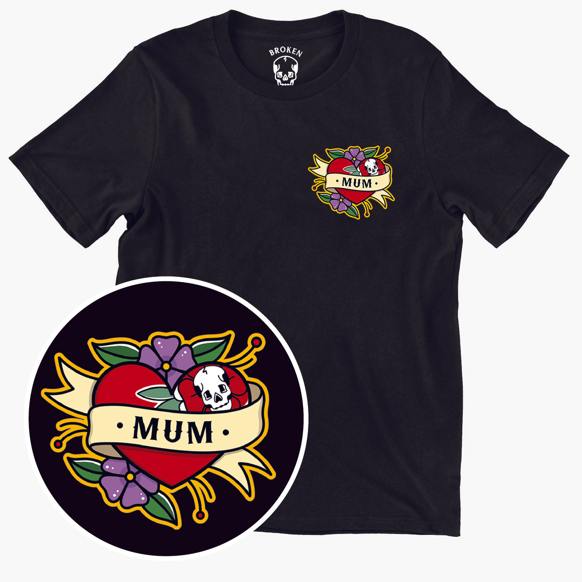 Mum Kids T-Shirt (Unisex)-Tattoo Clothing, Tattoo Kids Shirt, Mini Creator-Broken Society