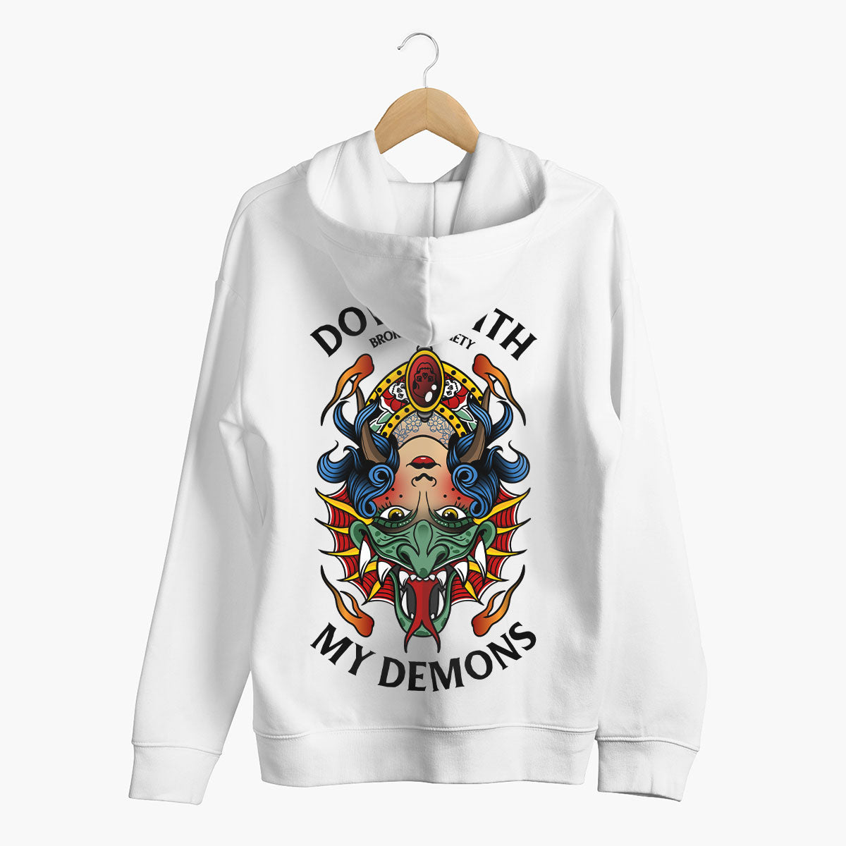My Demons Are Down Hoodie (Unisex)-Tattoo Clothing, Tattoo Hoodie, JH001-Broken Society