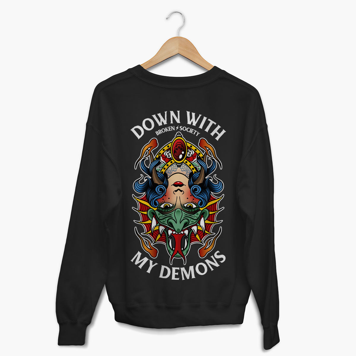 My Demons Are Down Sweatshirt (Unisex)-Tattoo Clothing, Tattoo Sweatshirt, JH030-Broken Society