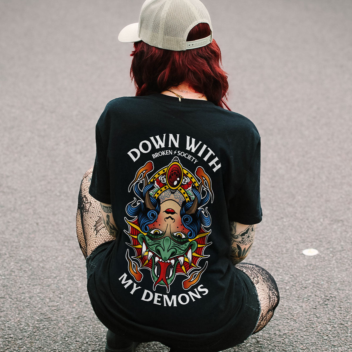 My Demons Are Down T-Shirt (Unisex)-Tattoo Clothing, Tattoo T-Shirt, EP01-Broken Society