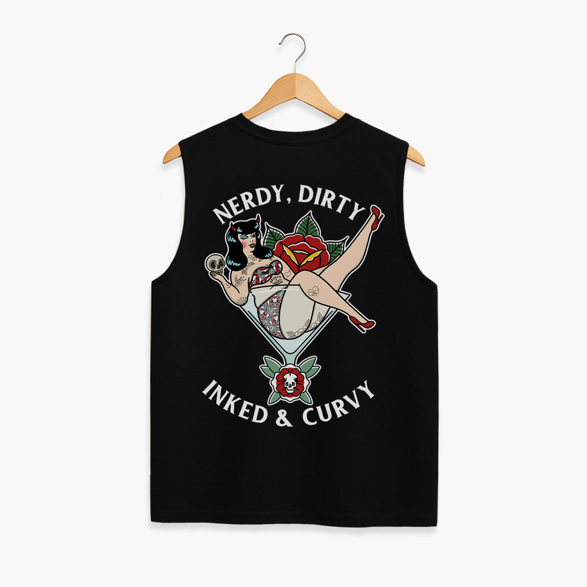 Nerdy Dirty Sleeveless T-Shirt (Unisex)-Tattoo Clothing, Tattoo Sleeveless T-Shirt, EP01S-Broken Society
