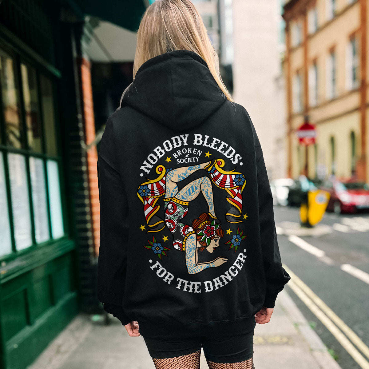 Nobody Bleeds For The Dancer Hoodie (Unisex)-Tattoo Clothing, Tattoo Hoodie, JH001-Broken Society