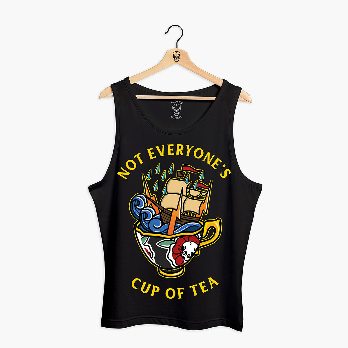 Not Everyone's Cup Of Tea Front Print Tank (Unisex)-Tattoo Clothing, Tattoo Tank, 03980-Broken Society