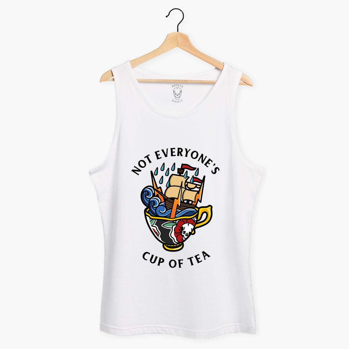 Not Everyone's Cup Of Tea Front Print Tank (Unisex)-Tattoo Clothing, Tattoo Tank, 03980-Broken Society
