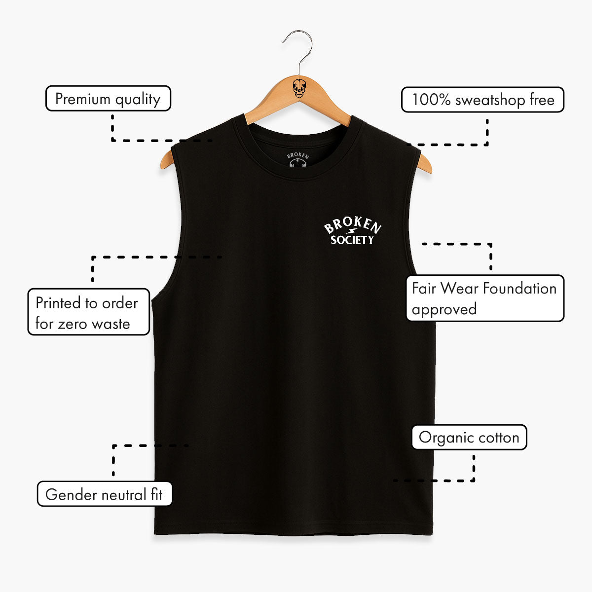 Thick Thighs Thin Patience Sleeveless T-Shirt (Unisex)-Tattoo Clothing, Tattoo Sleeveless T-Shirt, EP01S-Broken Society