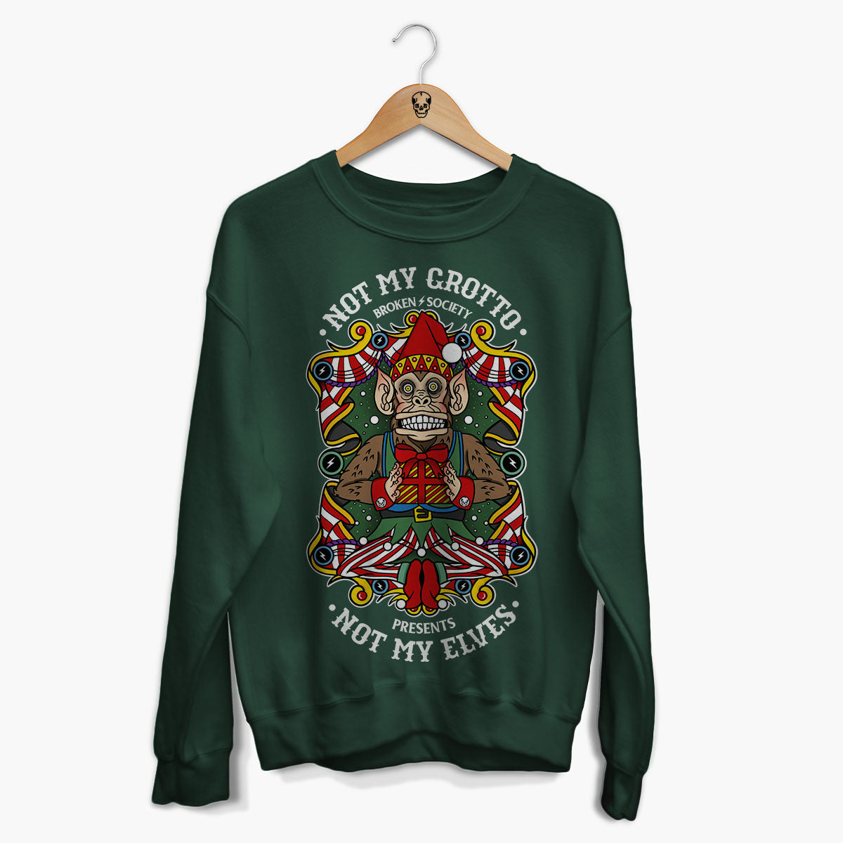 Not My Grotto Christmas Jumper (Unisex)-Tattoo Clothing, Tattoo Sweatshirt, JH030-Broken Society