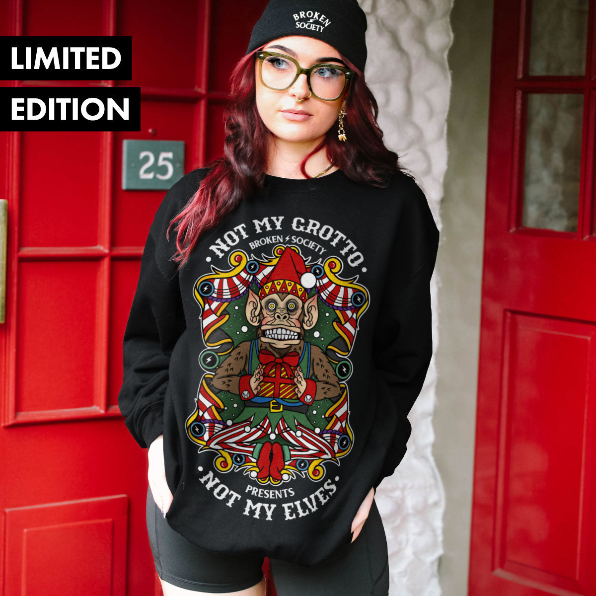 Not My Grotto Christmas Jumper (Unisex)-Tattoo Clothing, Tattoo Sweatshirt, JH030-Broken Society