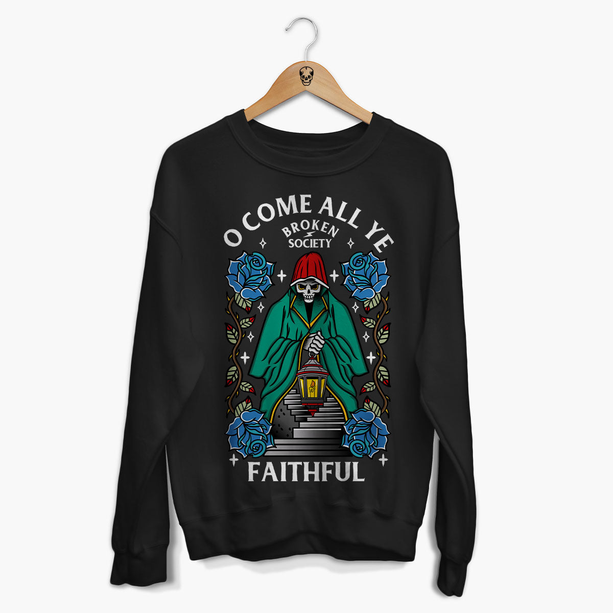 O Come All Ye Faithful Christmas Jumper (Unisex)-Tattoo Clothing, Tattoo Sweatshirt, JH030-Broken Society