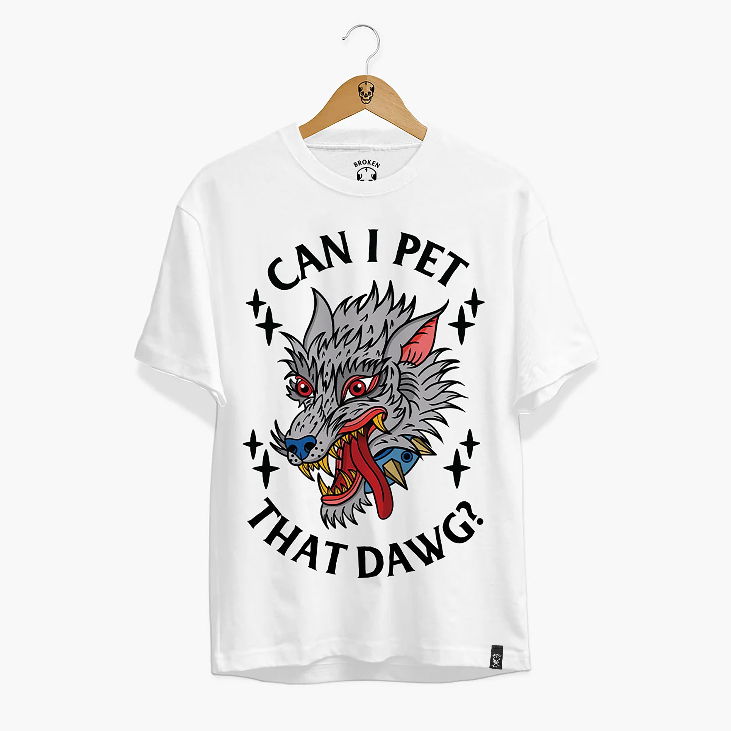 Pet That Dawg Front Print T-Shirt (Unisex)-Tattoo Clothing, Tattoo T-Shirt, EP01-Broken Society