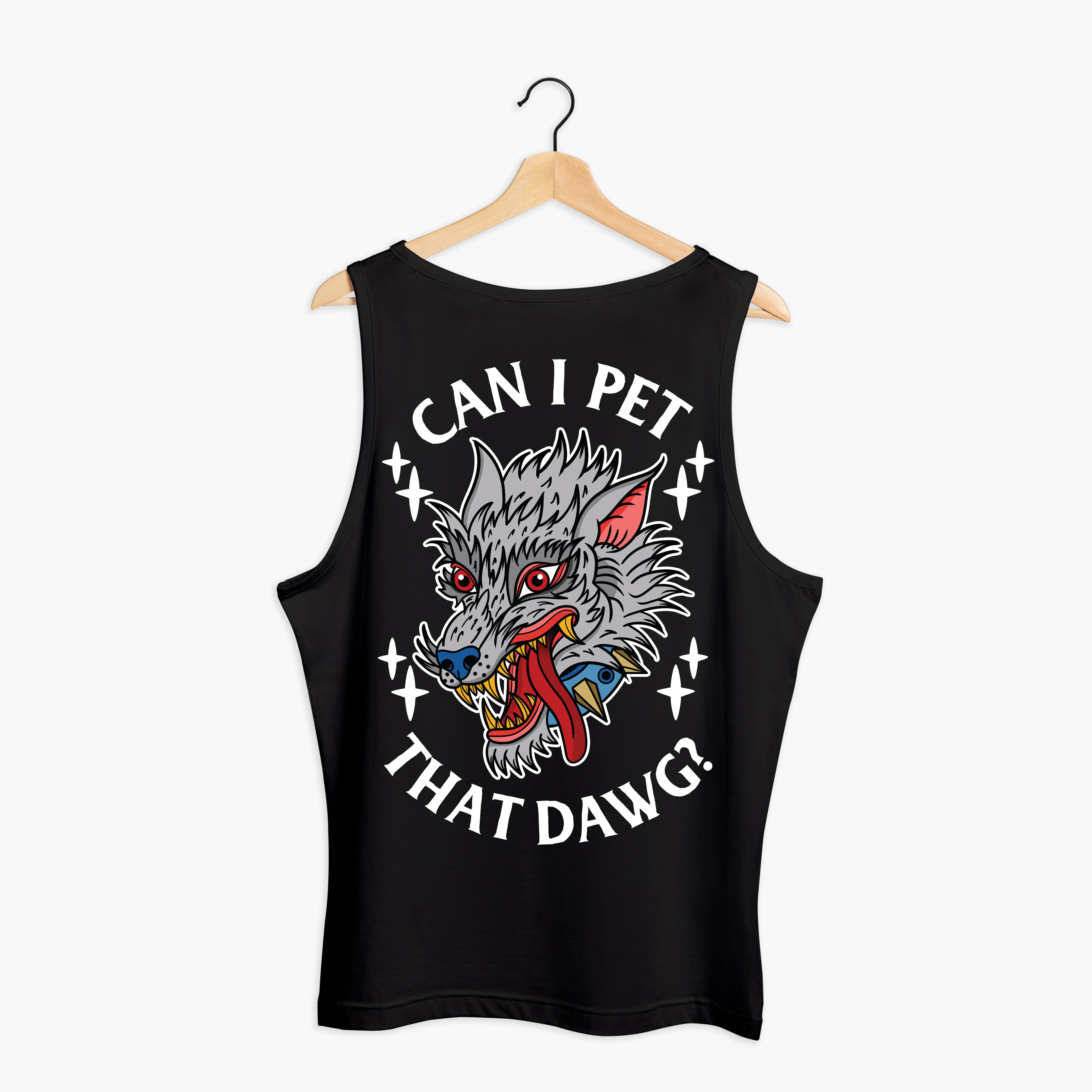 Pet That Dawg Tank (Unisex)-Tattoo Clothing, Tattoo Tank, 03980-Broken Society