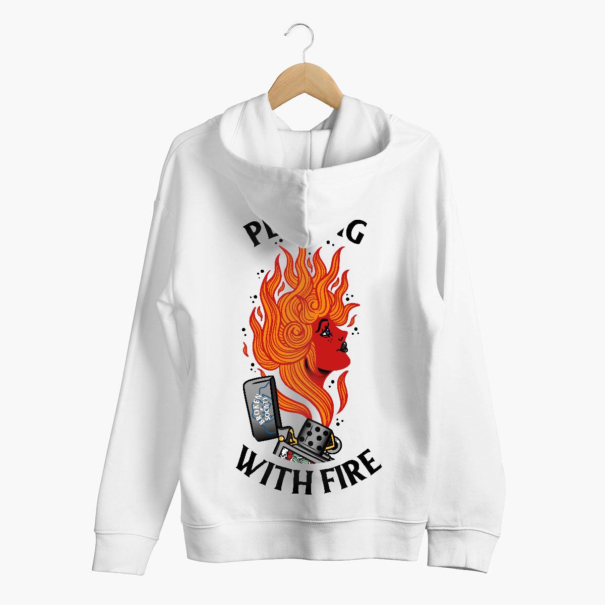 Playing With Fire Hoodie (Unisex)-Tattoo Clothing, Tattoo Hoodie, JH001-Broken Society