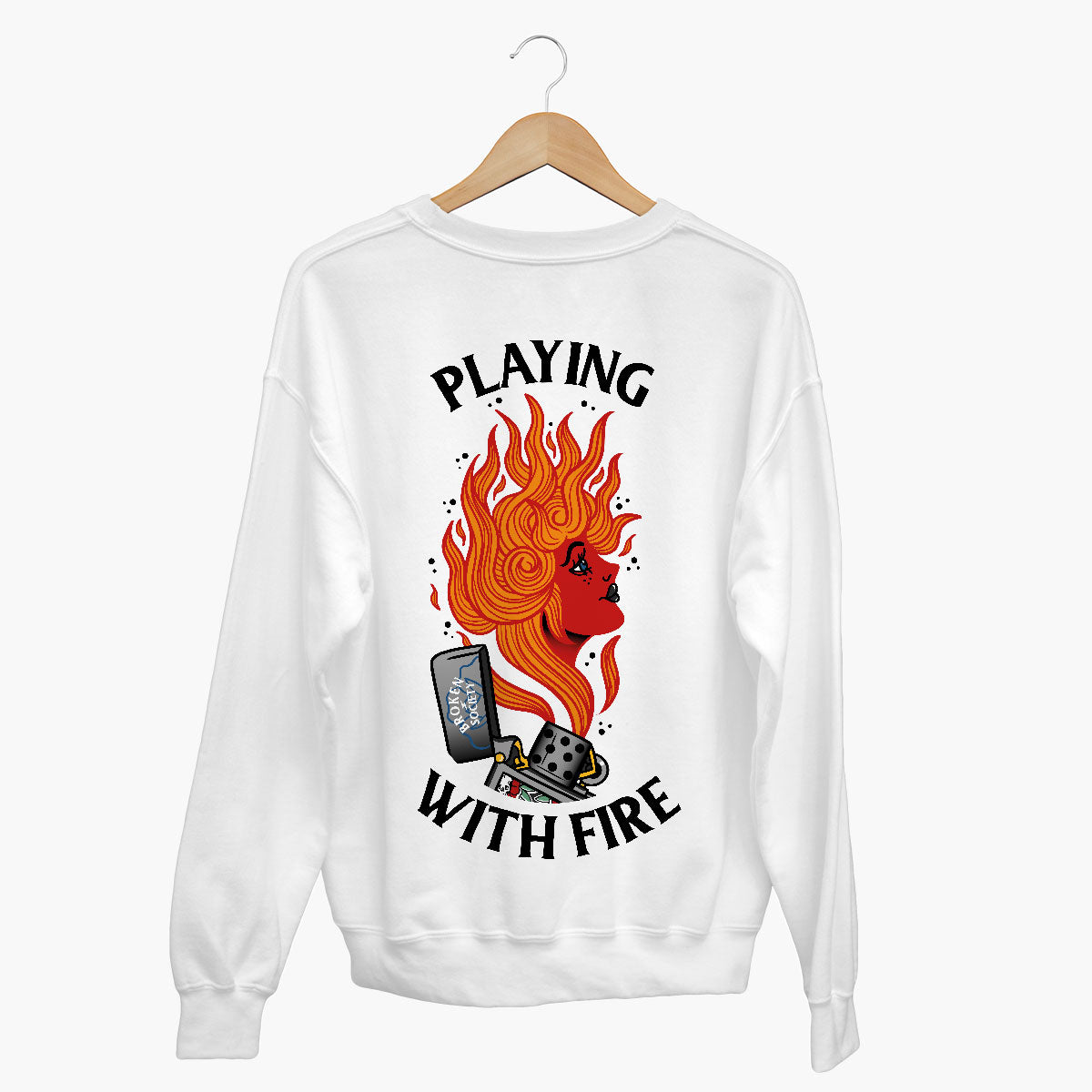 Playing With Fire Sweatshirt (Unisex)-Tattoo Clothing, Tattoo Sweatshirt, JH030-Broken Society